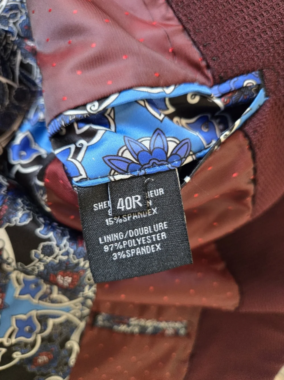 AU NOIR Burgundy Single-Breasted Blazer - damage - Picture 7 of 13